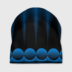 Шапка Сине-черный градиент в полоску, цвет: 3D-принт