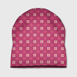 Шапка Розовый клетчатый паттерн, цвет: 3D-принт