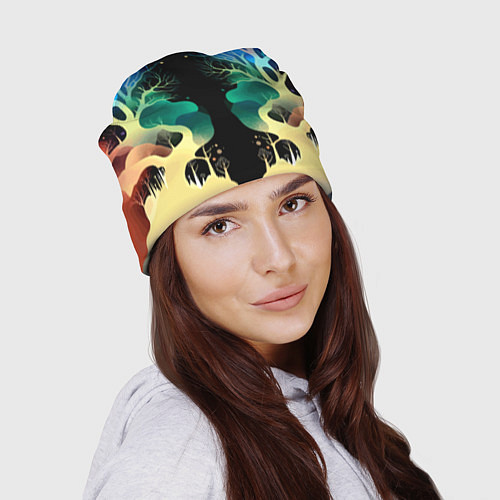 Шапка Звёздная ночь в сказочном лесу / 3D-принт – фото 2
