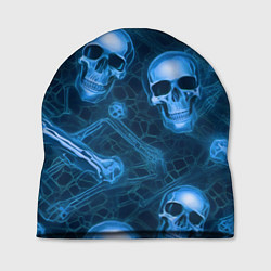 Шапка Синие черепа и кости, цвет: 3D-принт