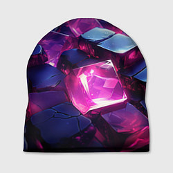 Шапка Фиолетовые прозрачные кубики, цвет: 3D-принт