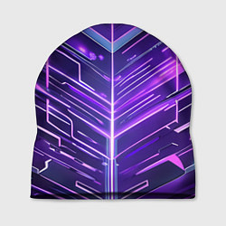 Шапка Фиолетовые неон полосы киберпанк, цвет: 3D-принт