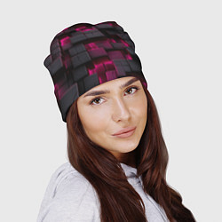 Шапка Фиолетовые и черные камни, цвет: 3D-принт — фото 2