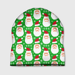 Шапка Дед Мороз на зеленом фоне