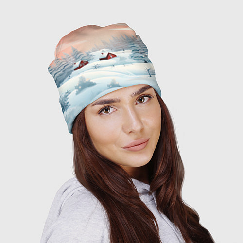 Шапка Погружение в зимнюю атмосферу / 3D-принт – фото 2