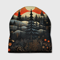Шапка Зимний лес в ожидании праздника, цвет: 3D-принт