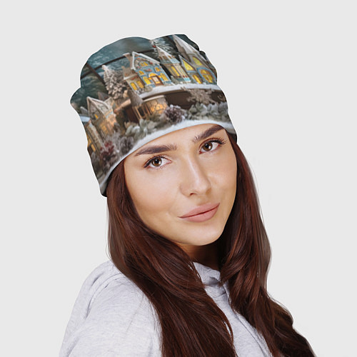 Шапка Снежный день в городе / 3D-принт – фото 2