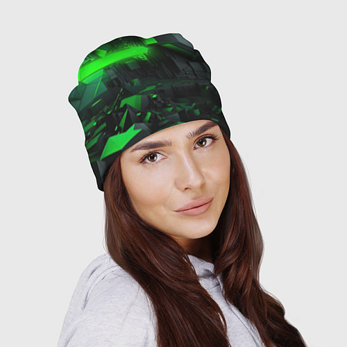 Шапка Симметрия зеленых теней / 3D-принт – фото 2
