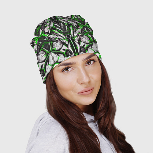 Шапка Зелёная кибернетическая броня / 3D-принт – фото 2
