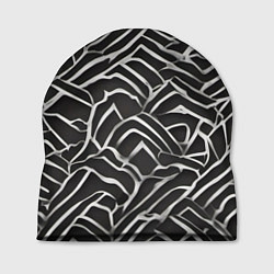 Шапка Абстракция черное серебро, цвет: 3D-принт