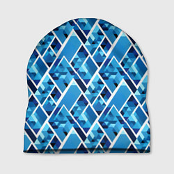 Шапка Синие треугольники и белые полосы, цвет: 3D-принт