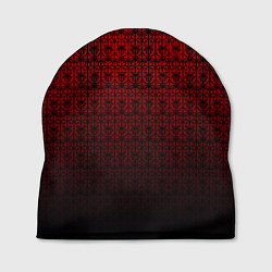 Шапка Красно-чёрный ажурный градиент, цвет: 3D-принт