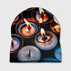 Шапка Новогодние горящие свечи, цвет: 3D-принт
