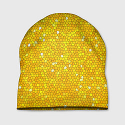 Шапка Веселая мозаика желтая, цвет: 3D-принт