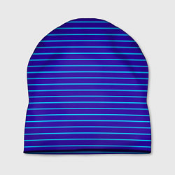 Шапка Неоновые линии циан на темно синем, цвет: 3D-принт