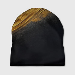Шапка Черная текстура с золотистым напылением, цвет: 3D-принт