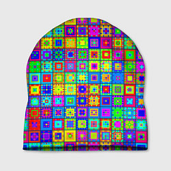 Шапка Узор из разноцветных квадратов, цвет: 3D-принт
