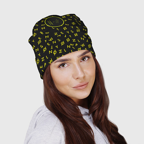Шапка Twenty one pilots pattern rock yellow / 3D-принт – фото 2