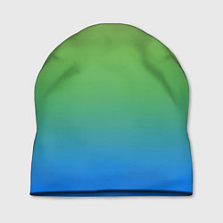 Шапка Градиент зелёно-голубой, цвет: 3D-принт