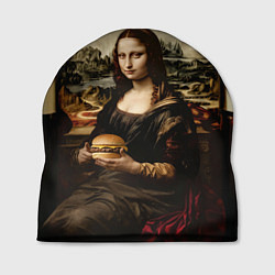 Шапка Мона Лиза и большой гамбургер