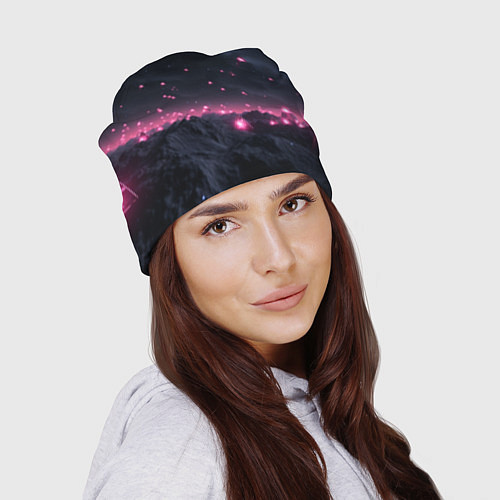 Шапка Яркие пирамидки в космосе / 3D-принт – фото 2