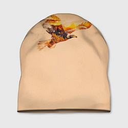 Шапка Летящий орел и пейзаж на закате, цвет: 3D-принт