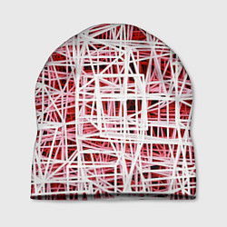 Шапка Хаотичный кубический каркас в красном тумане, цвет: 3D-принт