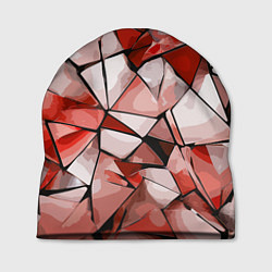 Шапка Чёрно-красная абстракция и чёрные полосы, цвет: 3D-принт