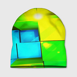 Шапка Зелёные кубы разломы, цвет: 3D-принт