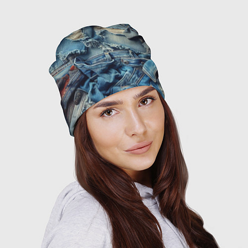 Шапка Denim rags - fashion trend / 3D-принт – фото 2