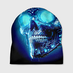 Шапка Neon cyber skull - ai art