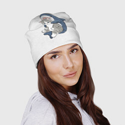 Шапка Котик и акула зверушки мем, цвет: 3D-принт — фото 2