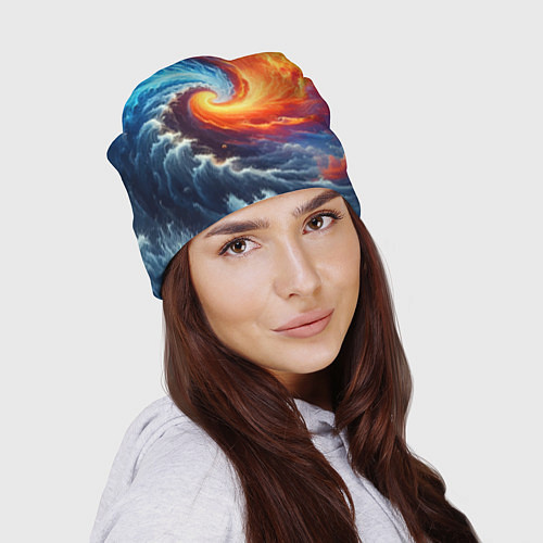 Шапка Столкновение двух стихий - инь янь / 3D-принт – фото 2