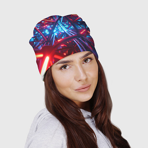 Шапка Неоновые трубки / 3D-принт – фото 2