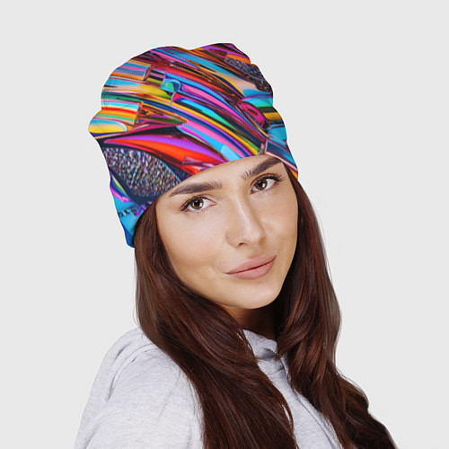 Шапка Разноцветная фольга / 3D-принт – фото 2
