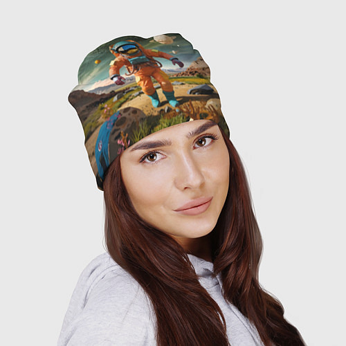 Шапка Космонавт в оранжевом костюме / 3D-принт – фото 2