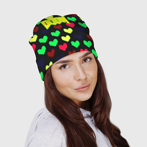 Шапка Doom кислотные сердца / 3D-принт – фото 2
