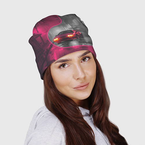 Шапка Спорткар в тропическом городе / 3D-принт – фото 2