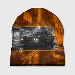 Шапка Авто с оранжевыми фарами, цвет: 3D-принт