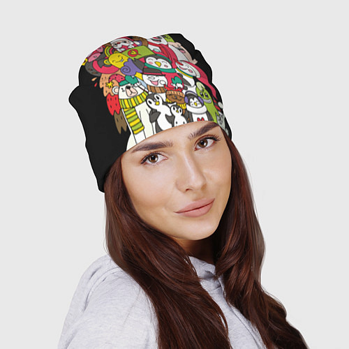 Шапка Новогодние друзья / 3D-принт – фото 2