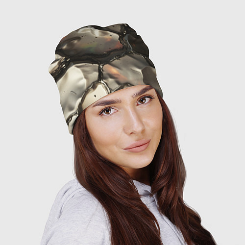 Шапка Жидкая субстанция светло-коричневая / 3D-принт – фото 2