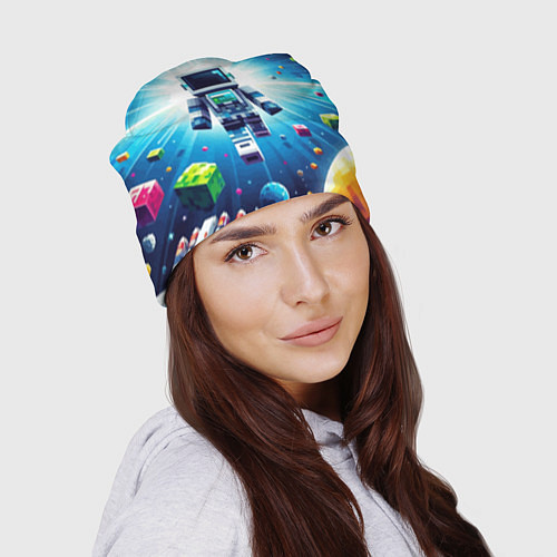 Шапка Minecraft - an astronaut in outer space / 3D-принт – фото 2