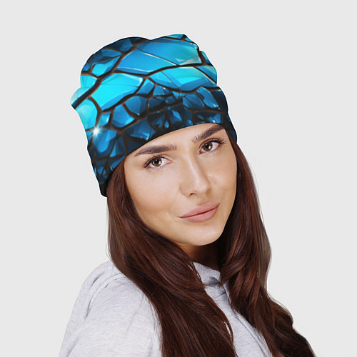 Шапка Синяя текстура объемных плит / 3D-принт – фото 2