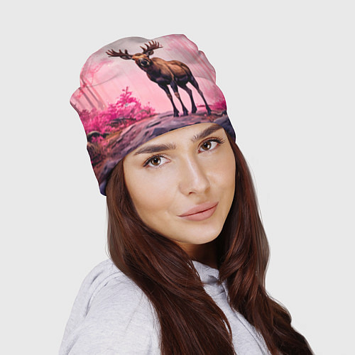Шапка Лось в розовом лесу / 3D-принт – фото 2