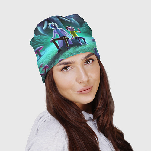 Шапка Рик и Морти - портрет на фоне слона / 3D-принт – фото 2