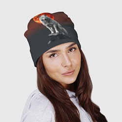 Шапка Белый волк в ночи, цвет: 3D-принт — фото 2