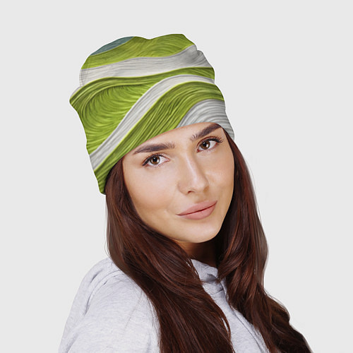 Шапка Лаймовые волны / 3D-принт – фото 2