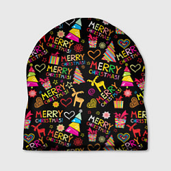 Шапка Merry Christmas - паттерн, цвет: 3D-принт