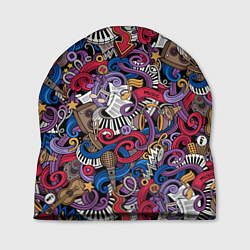 Шапка Музыкальный коллаж, цвет: 3D-принт