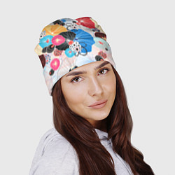 Шапка Цветы - абстрактные узоры, цвет: 3D-принт — фото 2